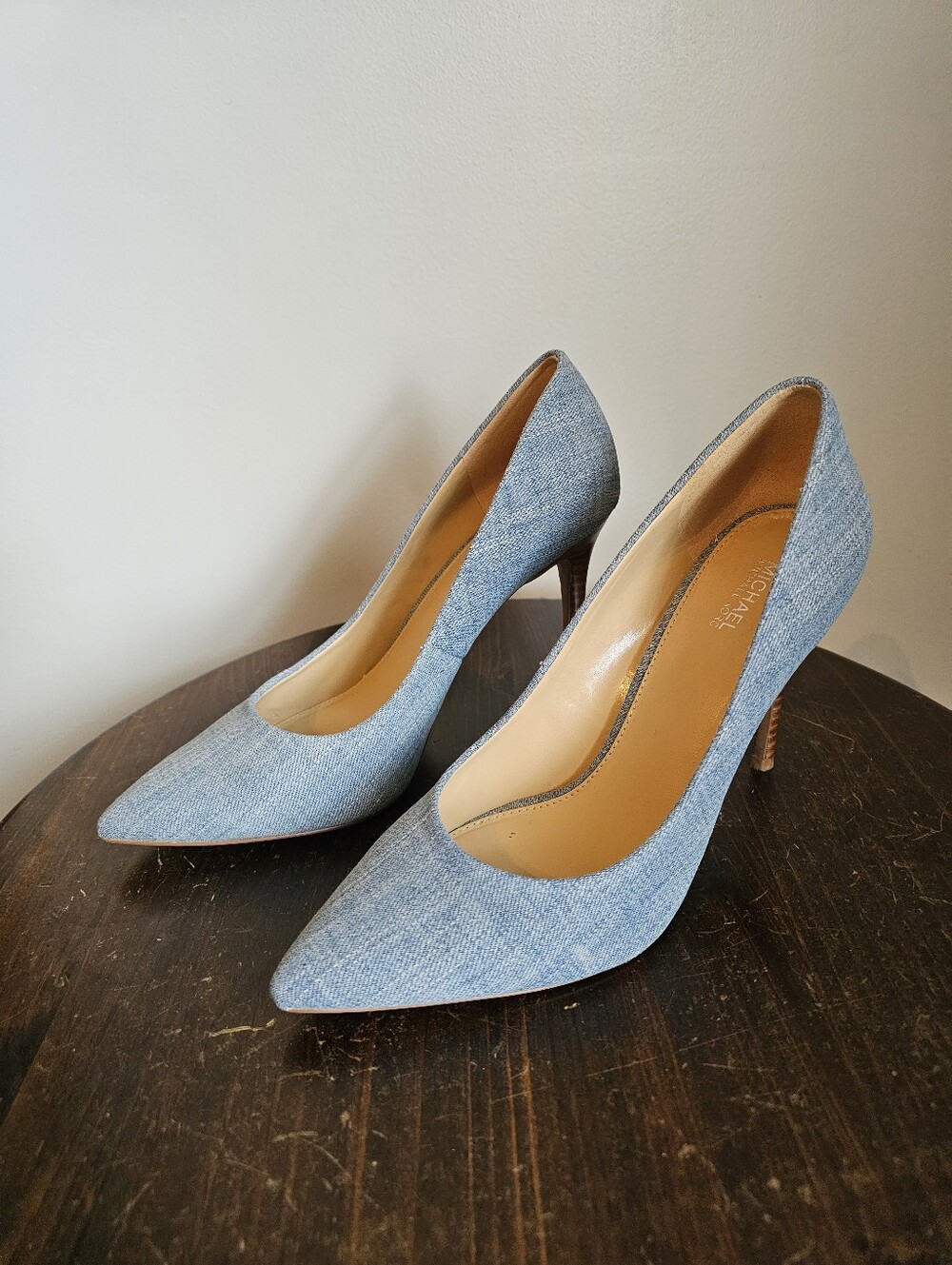 Michael Kors Denim Pointed-Toe Pumps - Light Blue